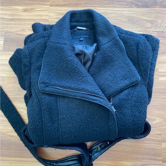 Steve Madden Black Pea Coat - Picture 6 of 7